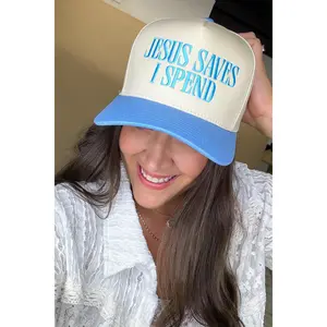 Jesus Saves, I Spend Embroidered Hat