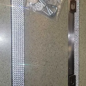 Rhinestone Automotive Car License Plate Frame Kit, Stainless Steel License Plate Cover Protector, Car Exterior Decoration Accessories