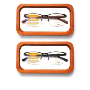 2-Piece Classic Progressive Multifocal Blue Light Blocking Reading Glasses Suitable For Men And Women Elite Style, Choice Of Successful Individuals Unique Semi-Rimless Design Ideal For Daily Wear, Work, And Outings