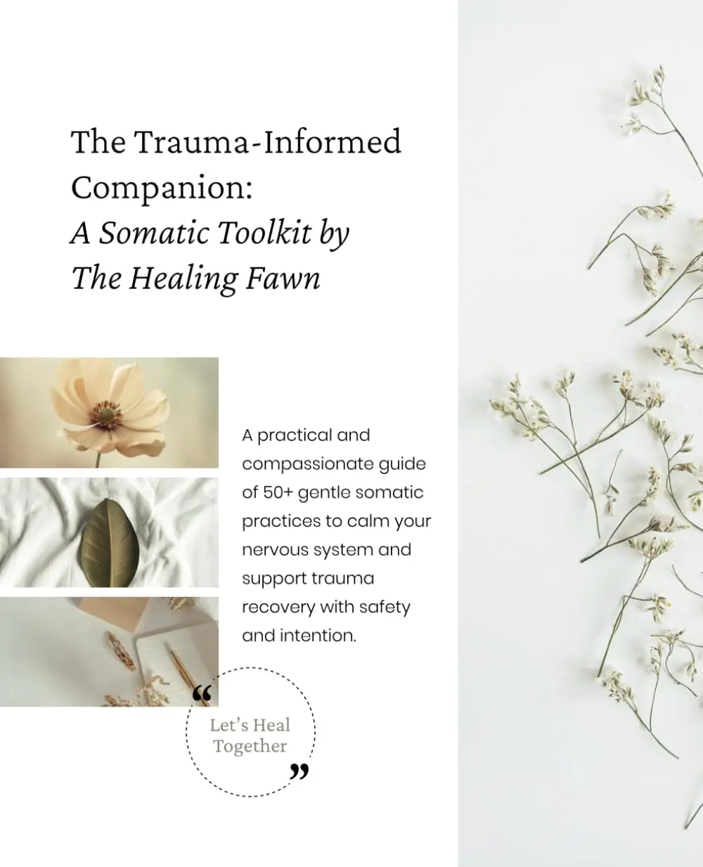 The Trauma-Informed Companion: A Somatic Toolkit by The Healing Fawn: Explore over 50 gentle somatic techniques to soothe your nervous system and support your healing journey from trauma.