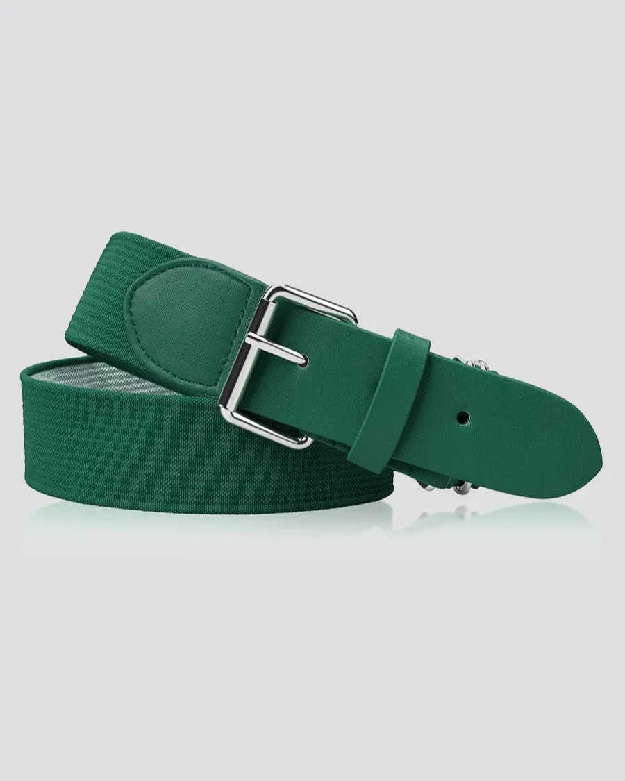 Youth Elastic Polyurethane Baseball-Softball Belt, Adjustable with Metal Buckle, Sports-Casual Style, Durable Performance Material, Kids, Sequins