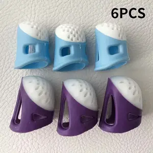 5/6pcs Sewing Thimble Finger Protectors, Silicone Material Anti-Puncture, Multi-Size, Suitable for Embroidery Needles, Cross Stitch Sewing Tools