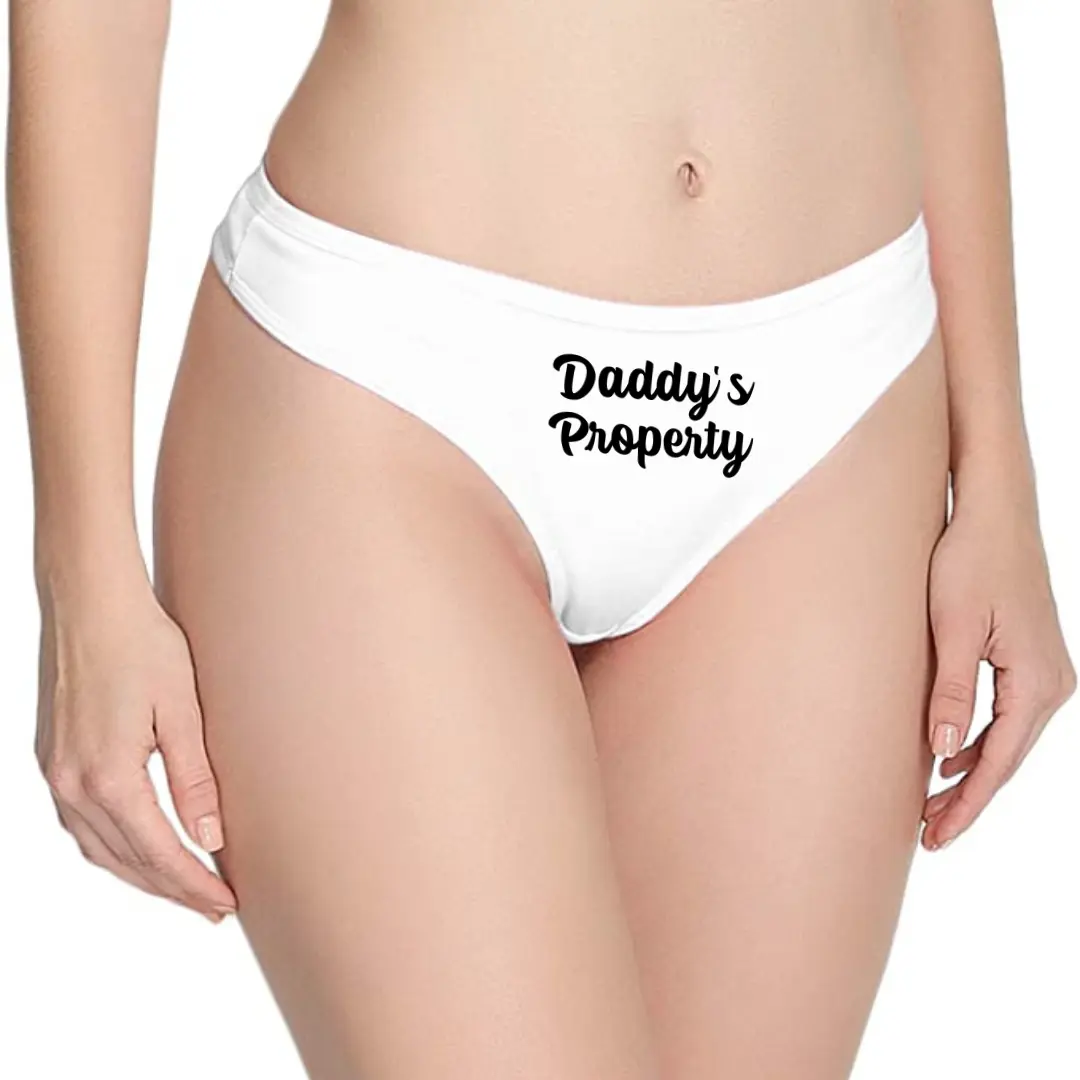 Daddy's Property Cotton Thong Panties