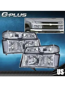 Fit For 04-12 GMC Canyon/Chevy Colorado Headlights Assembly+Bumper Lights LH+RH