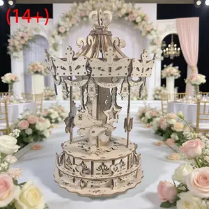 Wooden 3D Rotating Puzzle Trojan Horse with 360° Base, Desktop or Shelf Decoration Gift, Unique Home Decor Item