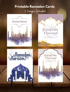 24 Pack Ramadan Greeting Cards - Ideal for Celebrating Eid - Assorted Designs for a Welcoming Experience