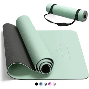Yoga Mat for Women Men , 1/3 & 1/4 & 2/5 Inch Extra Thick Yoga Mat Non Slip, 72" x 24" TPE Yoga Mats, Workout Mat with Carrying Strap for Yoga, Pilates and Floor Exercises
