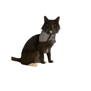 Keffiyeh Printed Pet Scarf -  Adjustable Cat Bandana with Secure Clip