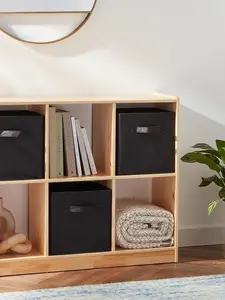 Foldable Fabric Storage Box with Handle, Durable, 10.5x10.5x11 Inches, Set of 3, Ideal for Organizing