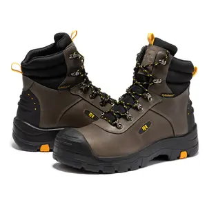 RockRooster Composite Toe Real Leather Work Boots for Men Rust 6 inch Waterproof EH Boy Footwear Lightweight