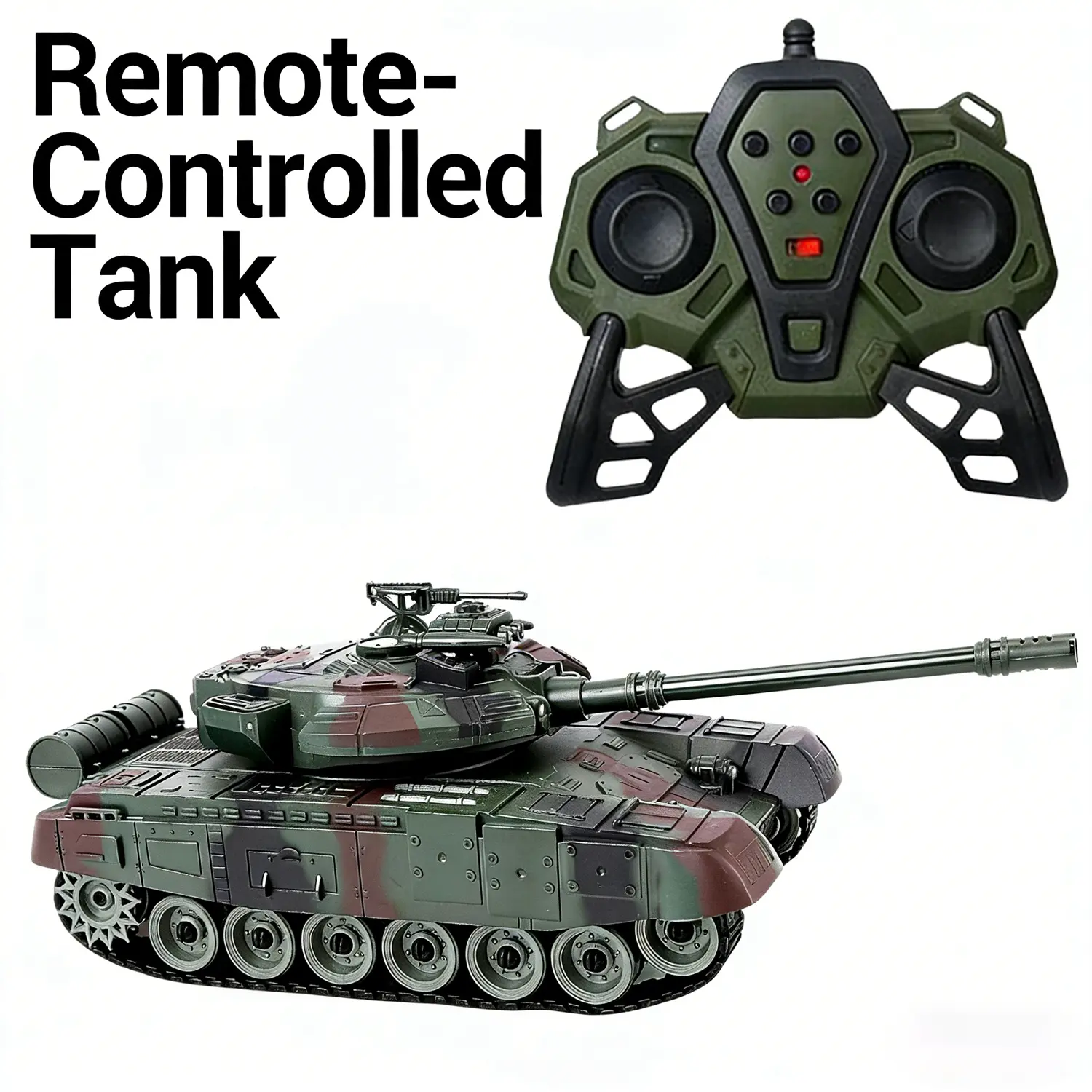 1/28 RC Battle Tank Set - 2.4GHz Remote-Operated, 360-Degree Rotations, Full Function, Strong Climbing Ability, Rechargeable, Light/Sound Military Shooting Model, Outdoor Sports Accessory for Ages 6+, Ideal Gift for Boys & Adults