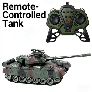 1:28 Remote Control Battle Tank Set, shooting remote control military toy suitable for children and adults, 2.4G military tank model toy, outdoor battle competition toy, suitable for boys over 6 years old, with sound and lights, perfect gift