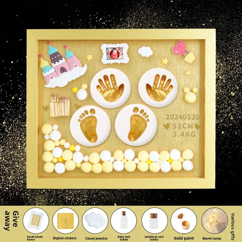 12 inch gold frame - pink castle + warm light