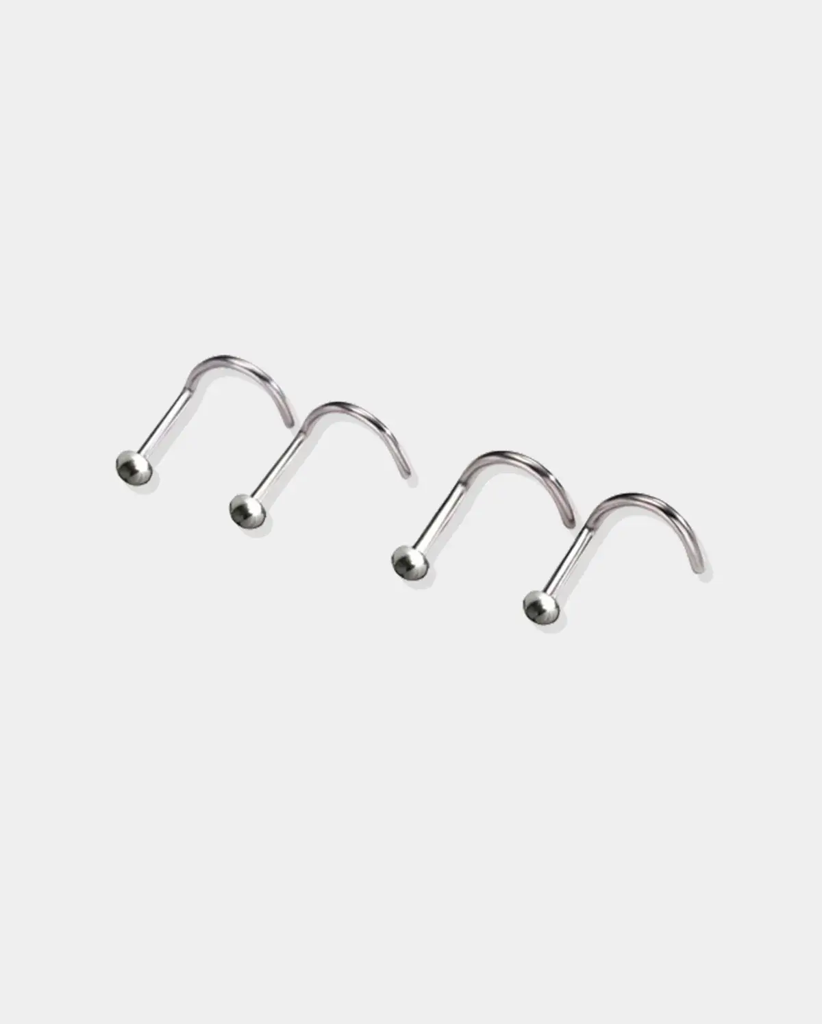 2PCS Titanium Screw CZ Nose Stud