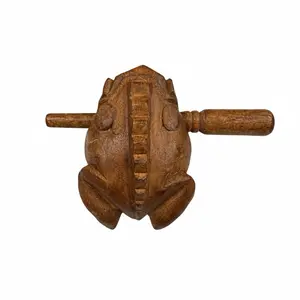 Light brown Wooden frog 3” musical