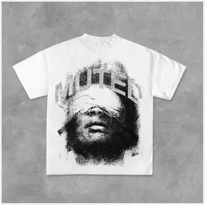 Vintage Unisex Muted Graphic Casual Cotton T-Shirt Casual Oversized Y2k Streetwear Top Tee for Men Women