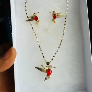 hummingbird set gold plated