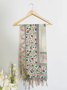 Floral Whisper - 100% Silk Artisan Sarong with Authentic Block Print Design, Hand Block Print Sarong, Sarong Beach Wrap, Pareo, Silk Scarf