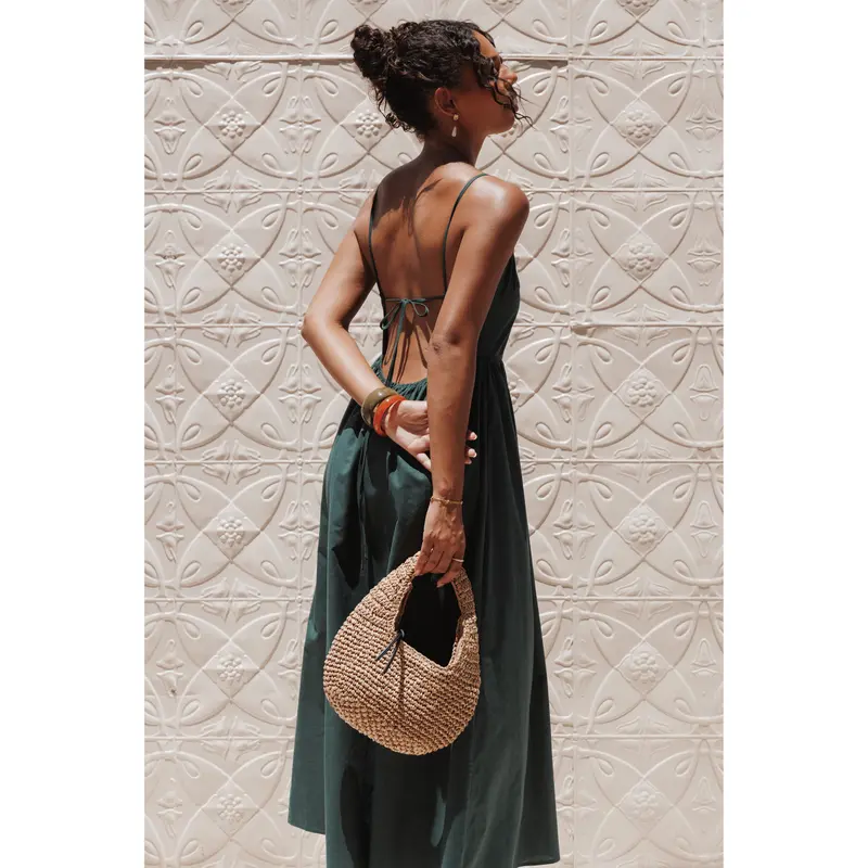 forest green tight dress Thank Me Later Long Sleeve Open Back Dress Forest Green main image 0