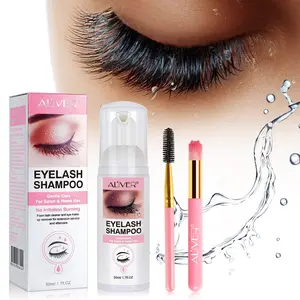 Aliver Foam Eyelash Cleanser 50ML, Deep Oil Removal, Removes Residue Makeup, Includes Cleaning Brush and Mascara Wand