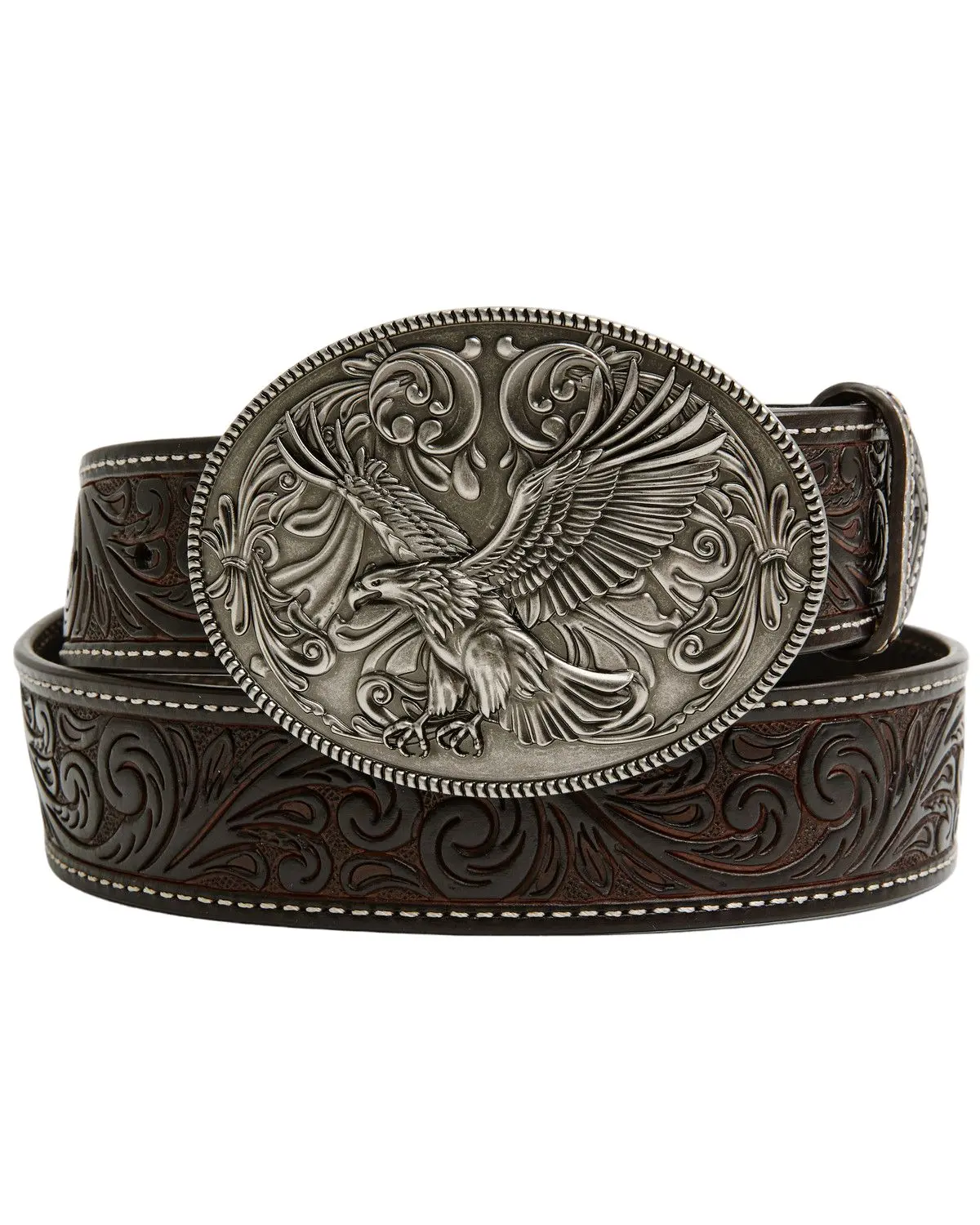 Cody James Men's Men'S Lander Tooled Leather Buckle Belt - Cjasp26bt7-Cn