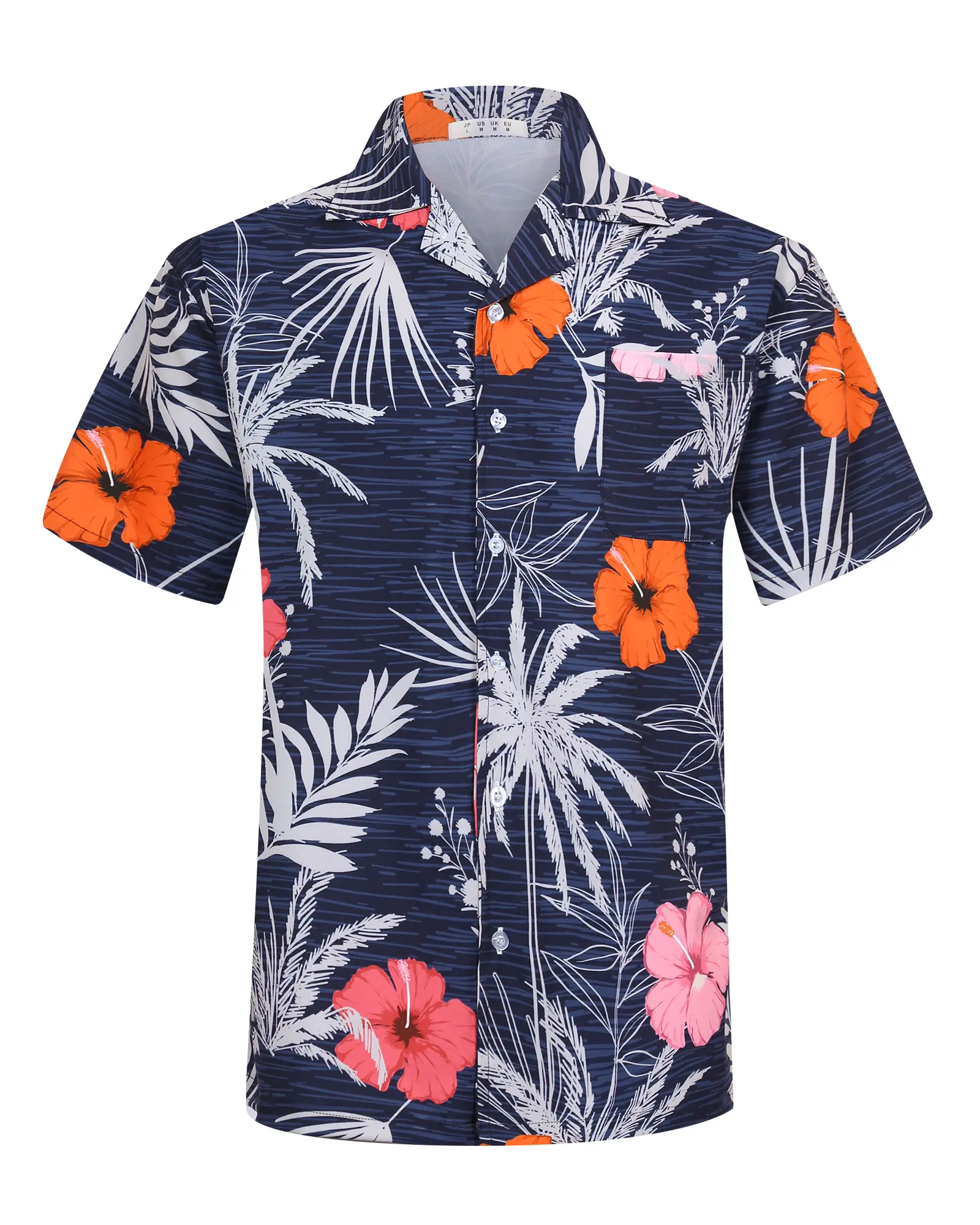 APTRO Men's Short-Sleeve Hawaiian Shirt - Menswear Top, Vibrant Floral Print, 92% Polyester 8% Elastane Fabric, Relaxed Cut, Pocket, Athletic Casual Stylish Clothing, Soft Comfortable Holiday Beach Button-Down