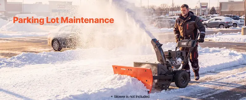 【toolupgrade】VEVOR Universal Snow Plow Kit, 22-32 in Width Adjustable Attachment for Most Snowblowers, Dual-Mode Op., Quick Detach, Foldable Steel Blade, Efficient Clearing, Black