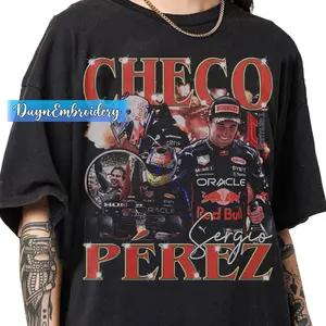 Vintage 90S Graphic Style Sergio Perez T-Shirt Retro Checo Perez Gifts For Man And Women Unisex T-Shirt