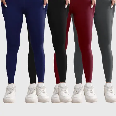 Women's High Elasticity Yoga Pants Set, Fitness Pants, Workout Clothes Women, Sporty Design with Pockets, Soft Durable Running Gym Wear, Perfect for Fall Daily Exercise, High Waisted Leggings, Side Pocket Leggings, High Elastic Activewear, Fitness Clothes
