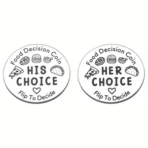 Stainless Steel Couple Choice Coin, 1 Count Couple Gift, Bridal Gift, Party Favors for Wedding Engagement Anniversary, Party Supplies