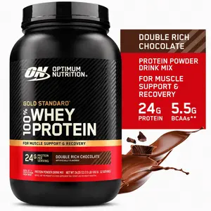 OPTIMUM NUTRITION Gold Standard 100% Whey Protein Powder, Double Rich Chocolate, 24g Protein Per Serving, 22 Servings