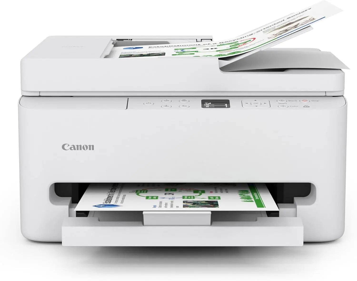 Canon PIXMA TR7120 Wireless Color Inkjet Printer with LCD Screen - White, Printer for Home, Model 7178C002