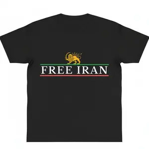Lion and Sun men's shirt Iran Flag graphic tees Persian flag symbol Lion and sun unisex Free Iran Oppose war y2k cotton Freedom Iran Gift Machine Wash Safe