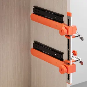 Imbot New Upgraded Drawer Rail Edge Clamp DIY Furniture Cabinet Drawer Rail Auxiliary Fixing Woodworking Tools Decorative Essential Rail Mounting Fixing Tool Extension Bracket Hinged Design Stainless Steel door cabinet door