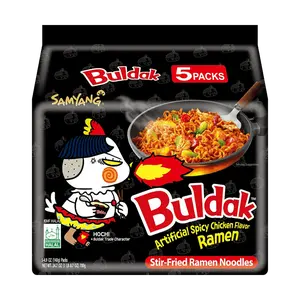 Samyang Buldak Ramen Noodles, Korean Spicy Savory Hot Chicken Flavor Instant Noodles, 140g×5 Pack