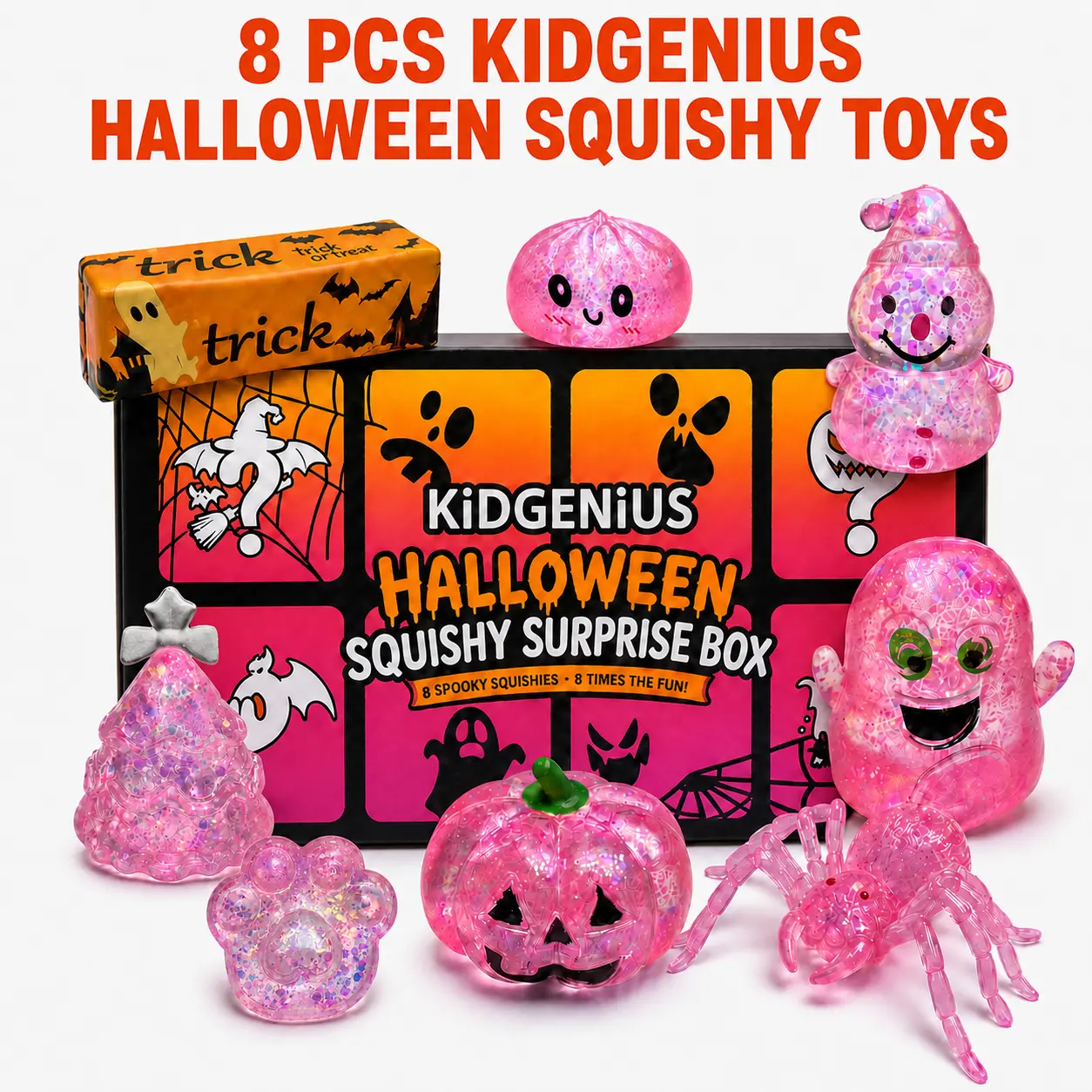 KIDGENIUS 8-Piece Set Box Malt Sugar Stress Relief FidgetToys, Sensory Bundle, Creative Slow-ReturnSquishy, Party Gift, 8 Different Styles toysupplier