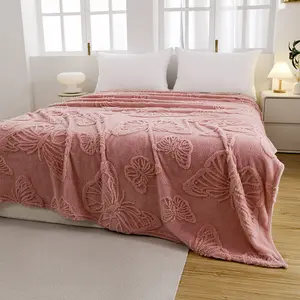 Lightweight Throw Blanket with Rolled Edges - Butterfly Print Design for Outdoor Camping, Beach Picnic, Sofa Lounging - Breathable-Machine washable Soft Lightweight Blanket