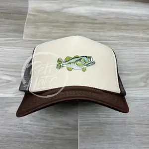 Bass Patch on Brown/Beige Meshback Trucker Hat