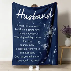 Sympathy Memorial Gifts for Loss of Husband, Soft Flannel Memorial Blanket, Remembrance Condolences Bereavement Gifts Idea in Memory of Husband, 50x60 inches
