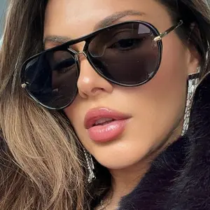 ANGELS Aviator Pilot Full Black Sunglasses with Gold Metal Elements for Stylish Look Fashion Accessory FULL UV