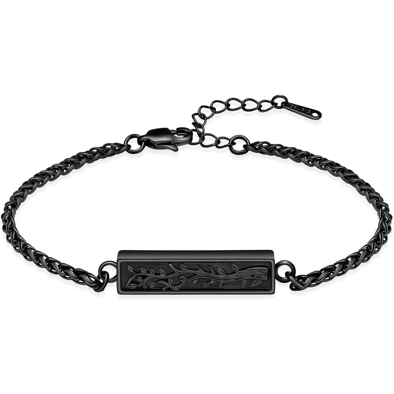 Tree of Life Urn Bracelets for Men Women Cylinder Bar Cremation  for Ashes Stainless Steel Adjustable Memorial Keepsake Bangle
