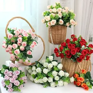 Artificial Rose, 2 Bunch Lifelike Faux Rose Flower, Decorative Flowers for Home Party Wedding Anniversary Festival, Fruit, Artificial Flower Arrangements