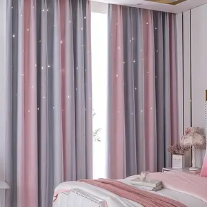 Gradient Star Cloth Sheer Curtain, Window Curtain, Window Hanging, Suitable for Living Room Bedroom Balcony, Adds Romantic Atmosphere