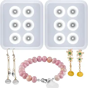 with Hole Molds, 6 Cavity Ellipse Beads, for , Polymer Clay, Soap Making, Cabochon  DIY Crafting Projects