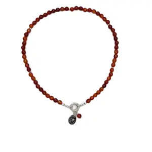 Yassy Creates | Red Agate & Sterling Silver Shell Necklace