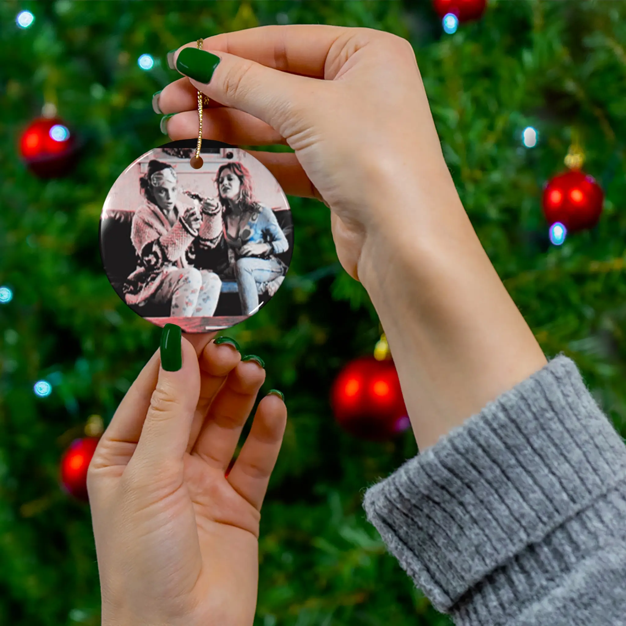 SPUN - Ceramic Ornament, Stocking Stuffer, Funny Christmas Ornament, Meme Ornament, White Elephant Gift, Unique Ornament