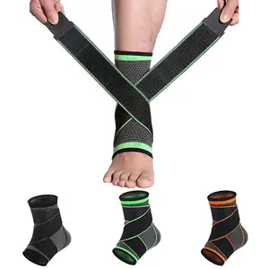 Ankle Support Compression Bandage, Adjustable Elastic Ankle Brace, Foot Guard Strap, Ankle Compression Cuff for Fitness Sports Gym Badminton Accessories