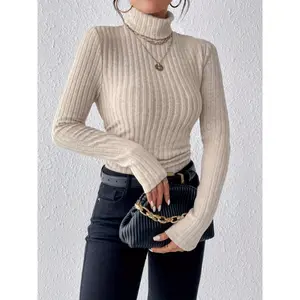 Autumn And Winter Milk White Sweater Tops Elegant