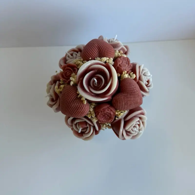 Elegant Rose Bouquet - Handcrafted with Delicate Petals and Golden Accents for Special Occasions