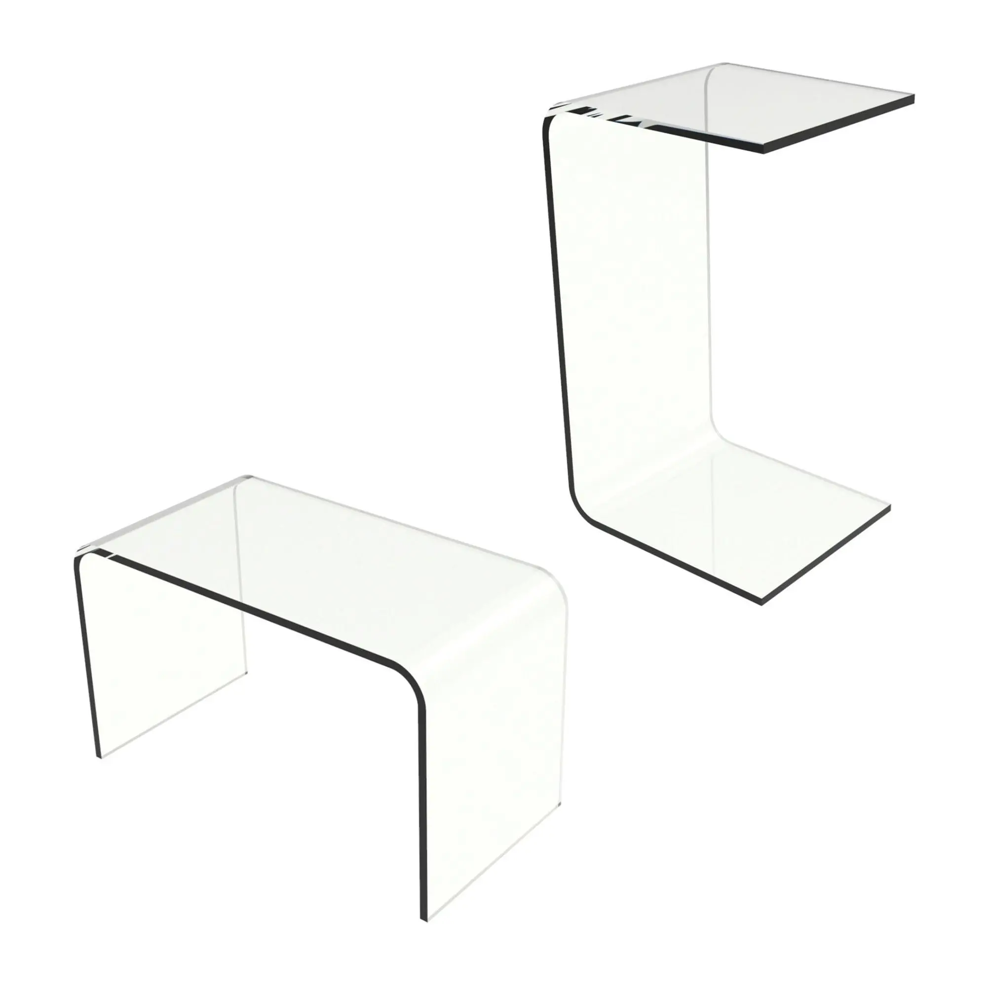 Lavish Home Acrylic Side Table Multipurpose Modrn Furniture